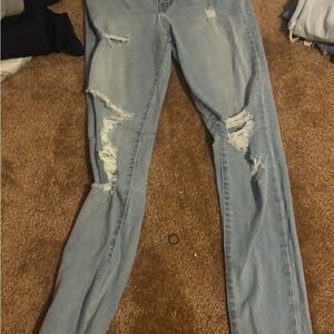 Distressed Light Blue Women's Jeans
